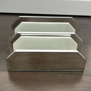 Silver Mirror Mail Organizer, Bill Envelope Desk Sorter, Office Counter Storage